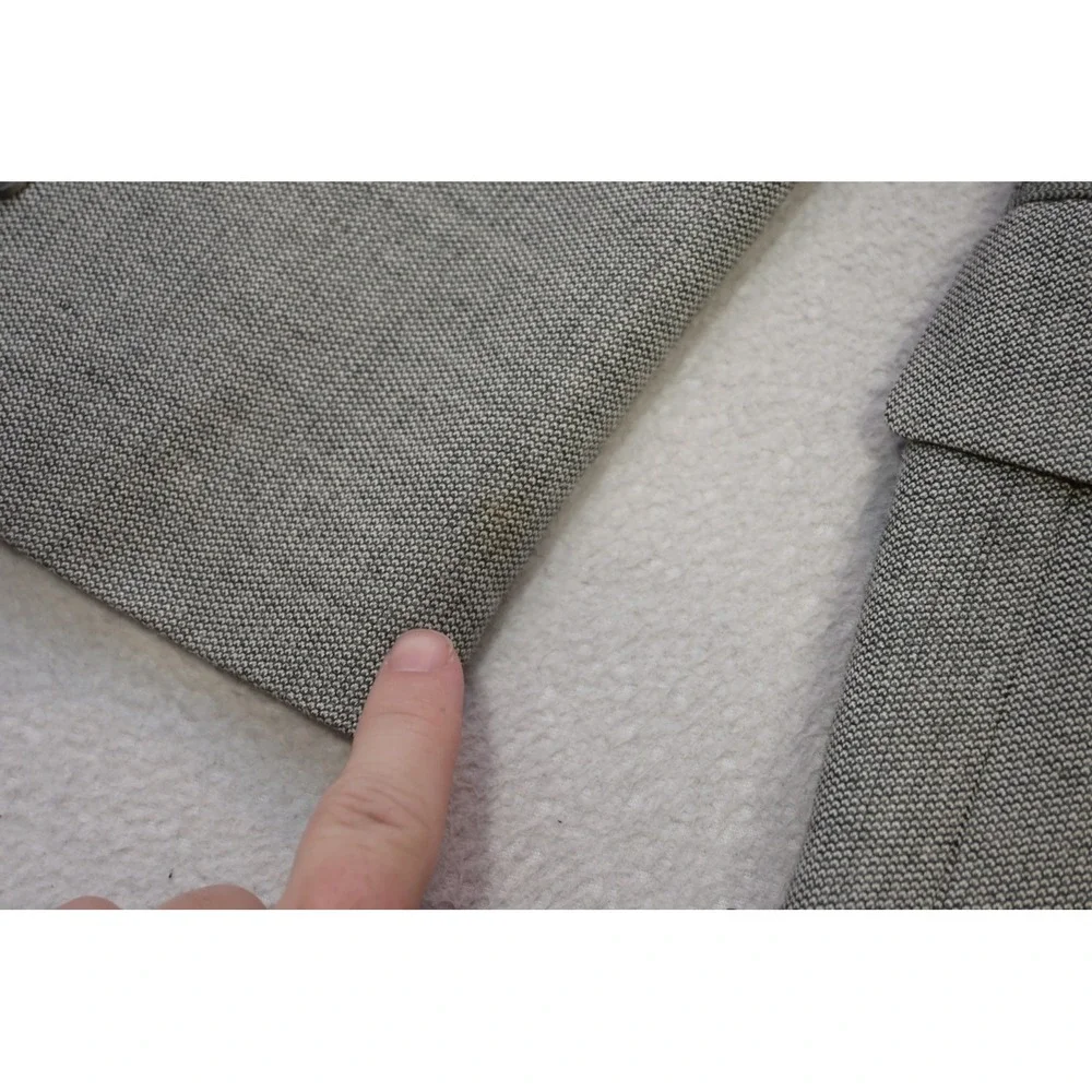 Jos a Bank Sport Coat Mens 40L Grey Textured Two Button Double Vent Blazer